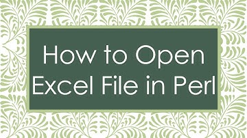 How to Open Excel File in Perl