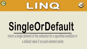 C# LINQ  - SingleOrDefault Operator