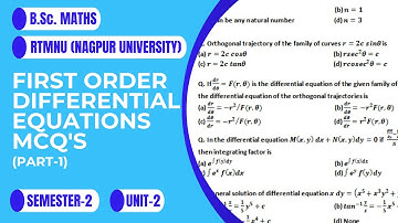 First order differential equations | MCQ