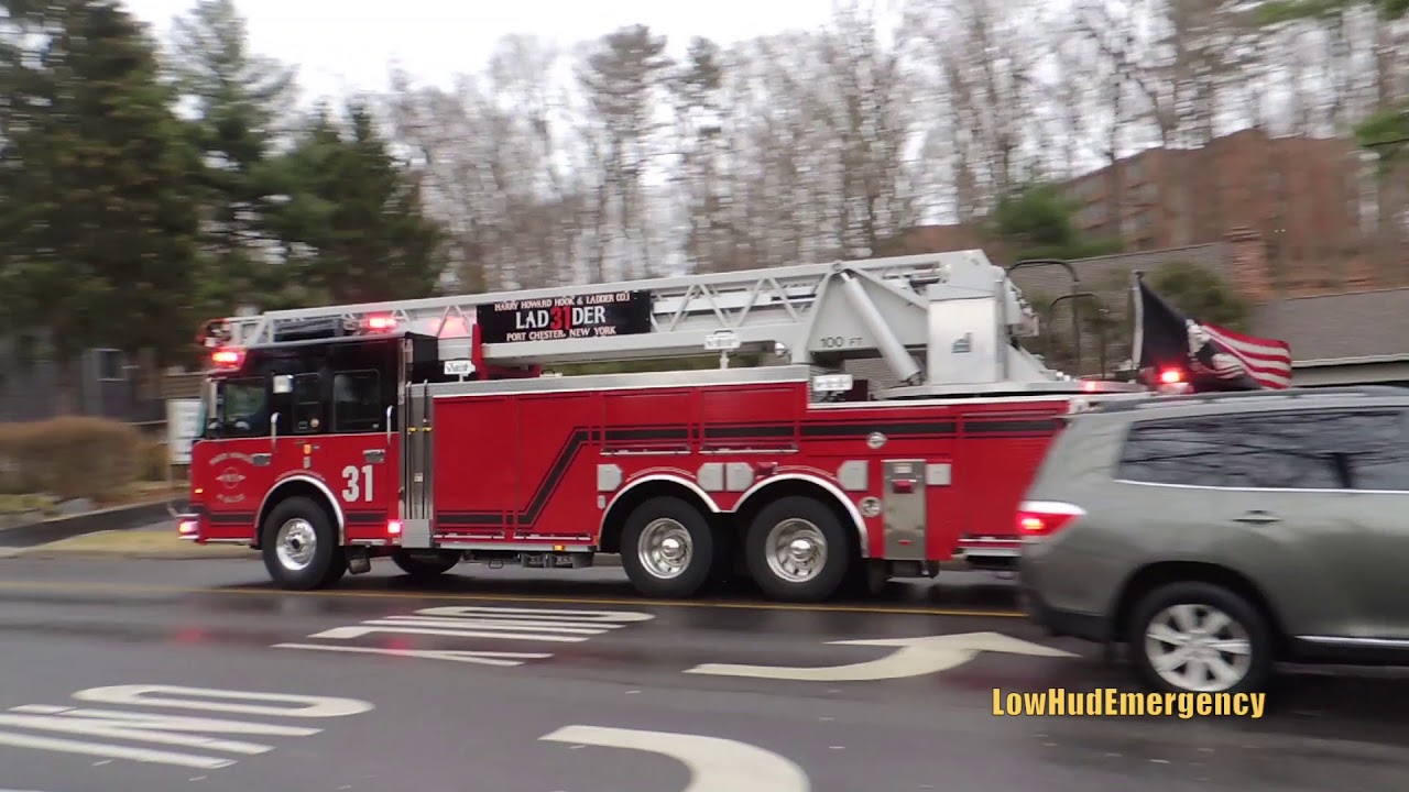 Port Chester FD Engine 60 + Ladder 31 + Port Chester-Rye-Rye Brook EMS ...