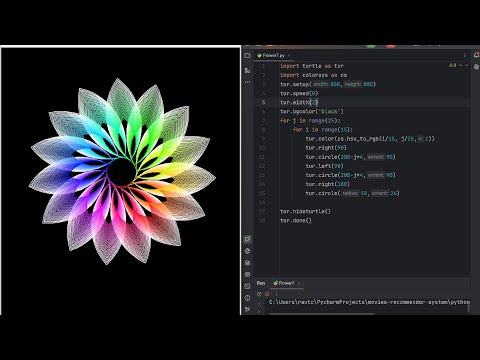 Aurora Spiral Design Using Python Turtle | ASMR - No Talking