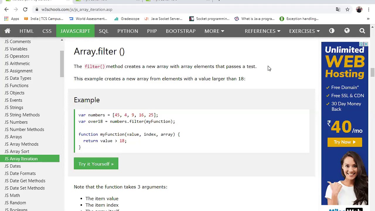 WD UNIT 4 Java Script Iteration Method in Array - YouTube