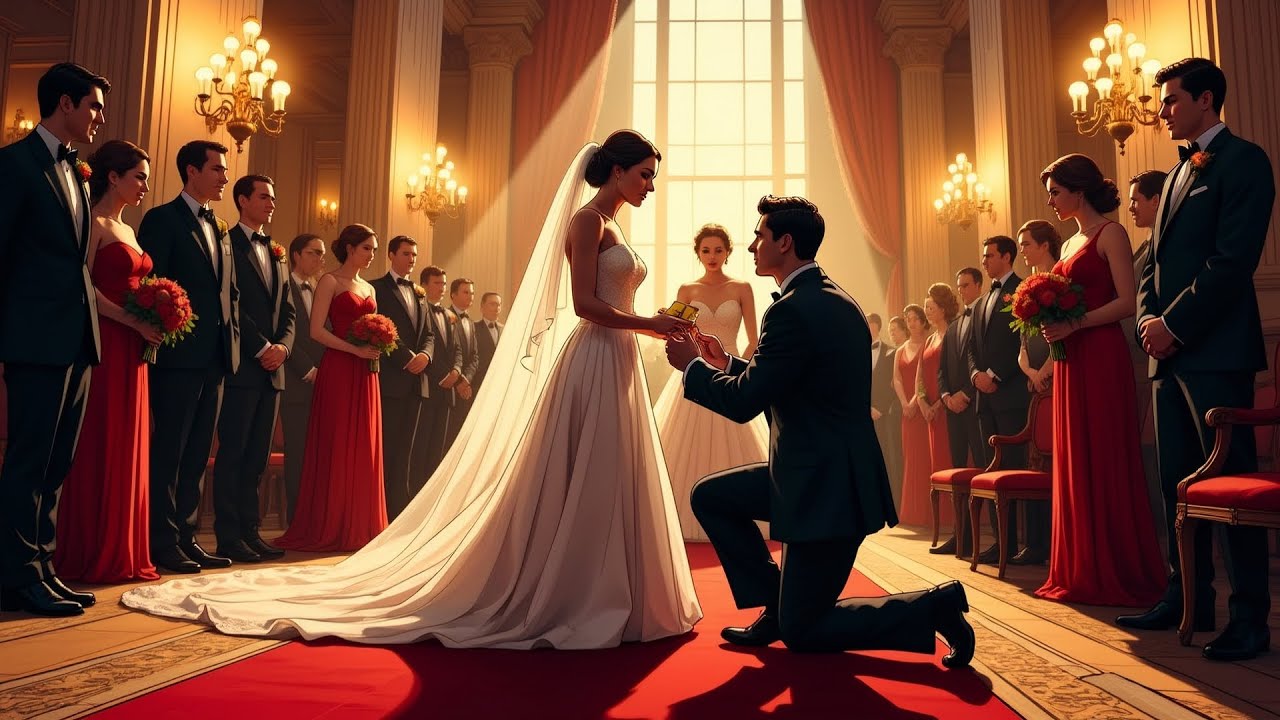 Durante el intercambio de anillos, él se arrodilló ante su ex con un anillo y una tarjeta bancaria