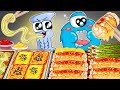 Alphabet lore mukbang beef large intestines  convenience store food  cartoon animation