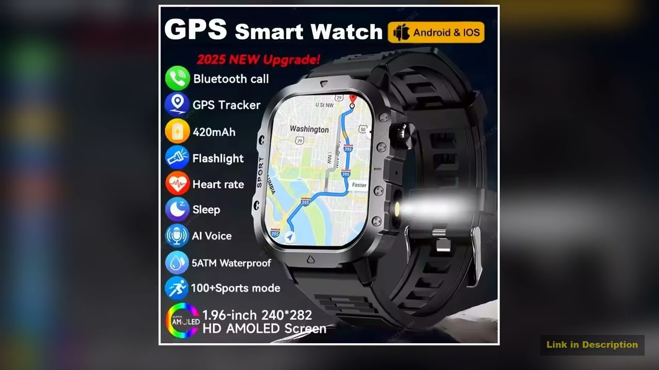 2025 New SmartWatch Men For Women Militray Outdoor GPS Track Sport Watches Heart Rate Sleep