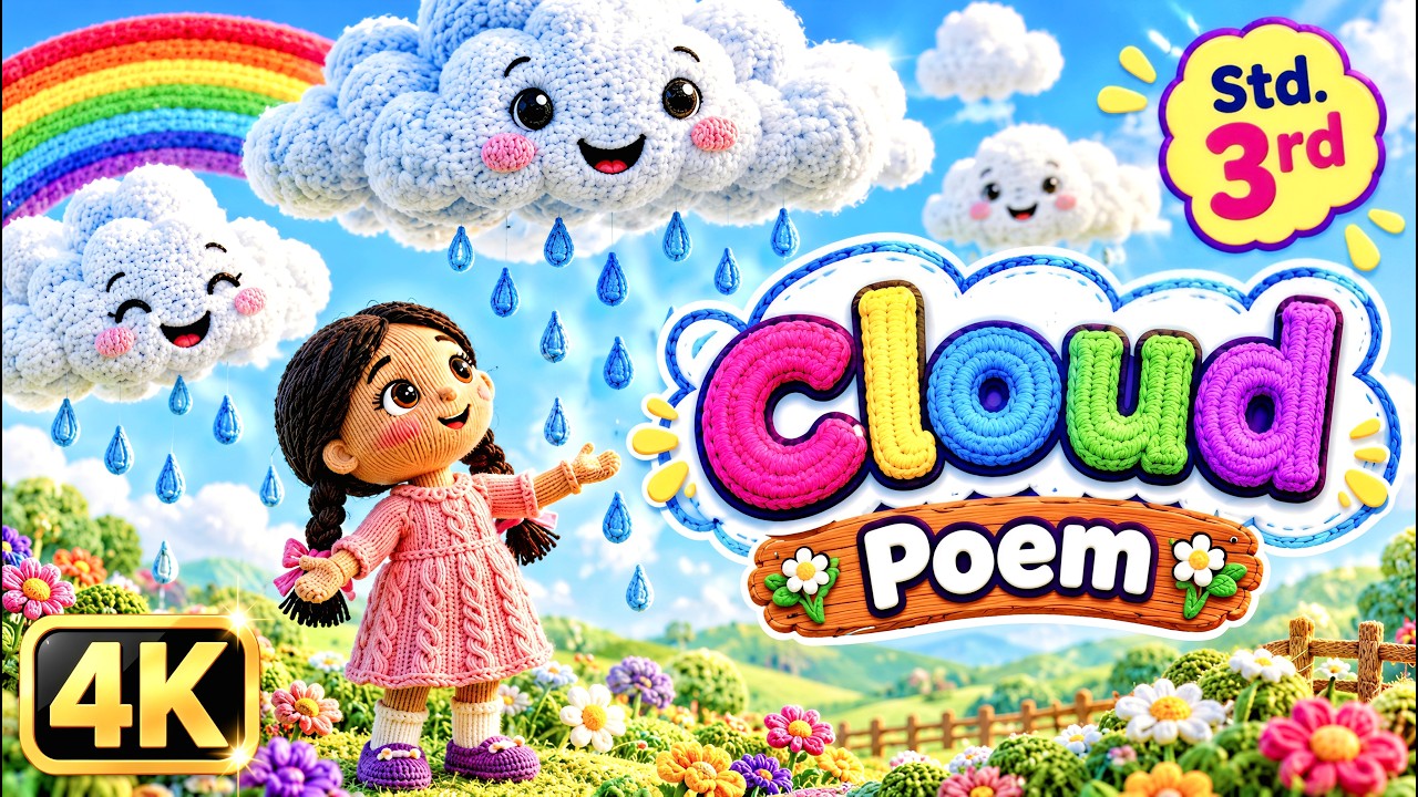Cloud ☁️ | Std. 3 English Poem | Maharashtra Board | 3D Crochet ...