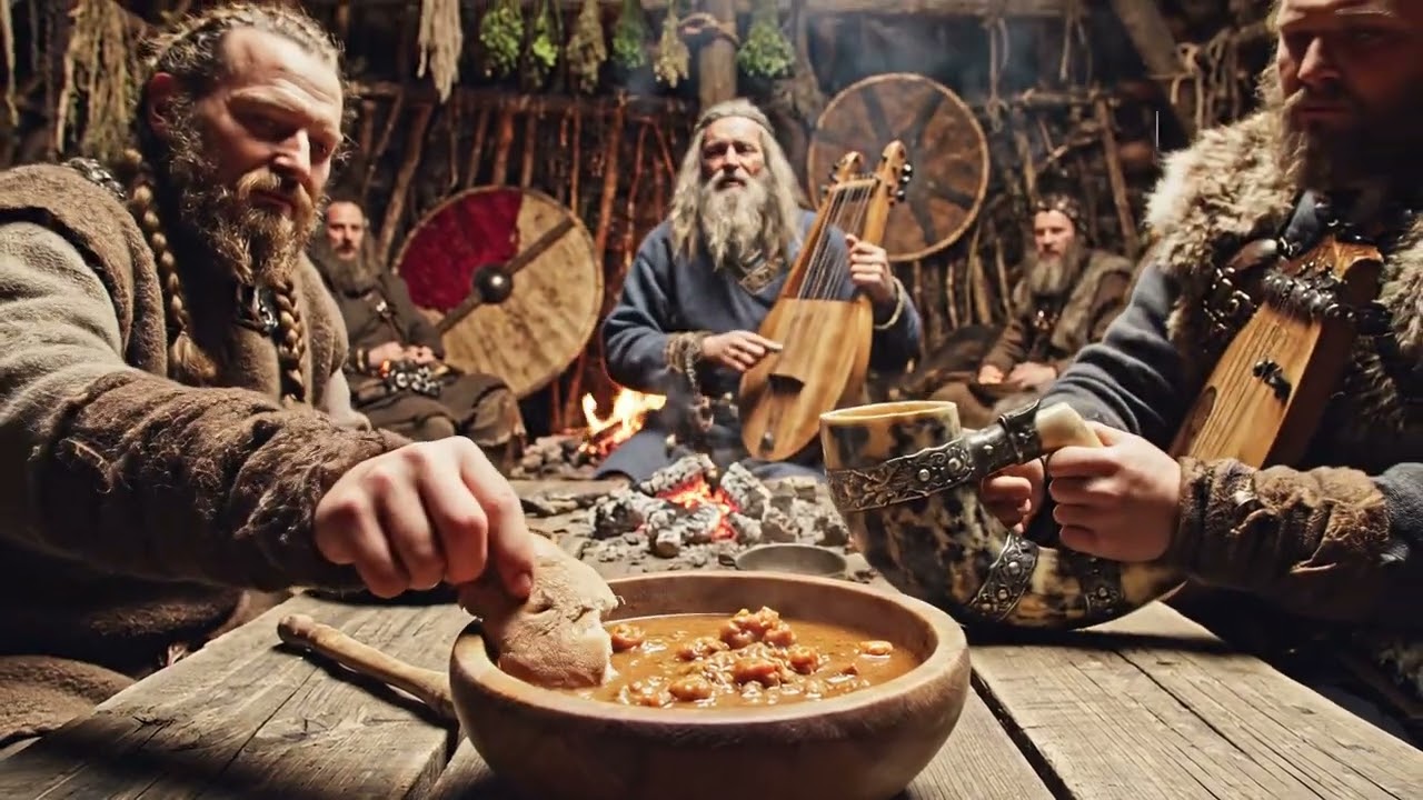 Вечерний медовый зал – Мужской хор и огонь в очаге | Братство и отдых