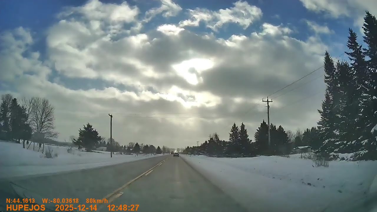 Scenic Winter Drive (Rural Ontario) | Heavy Snow Covered Roads & Blizzard Conditions