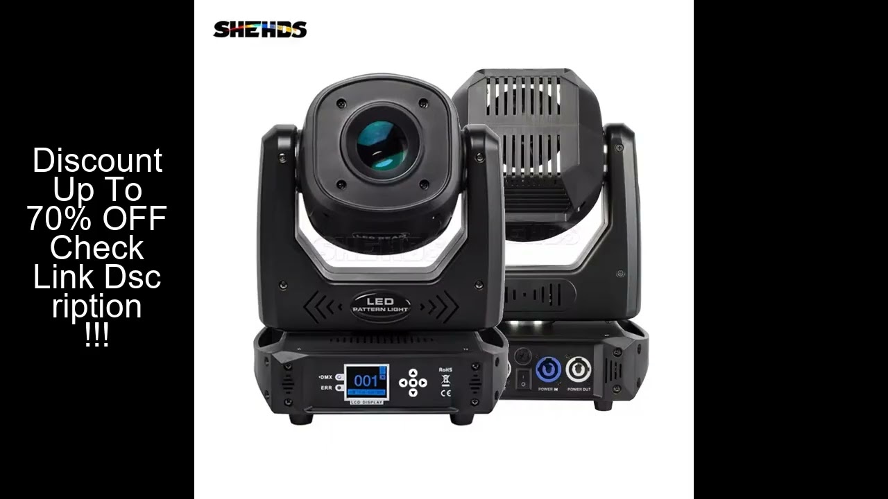 SHEHDS 2pcs 100W LED Gobo Spot Light 6 prism With LCD Display For KTV Music Discos Party Theater Sta