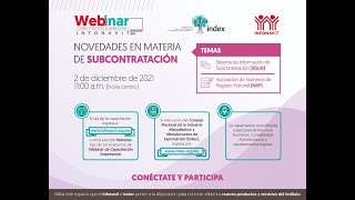 Webinar INFONAVIT: Novedades en Materia de Subcontratación