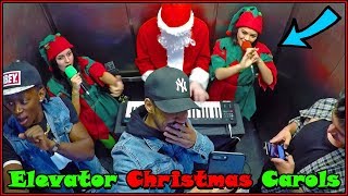 Santa & His Elves Play Christmas Carols in Elevator!!