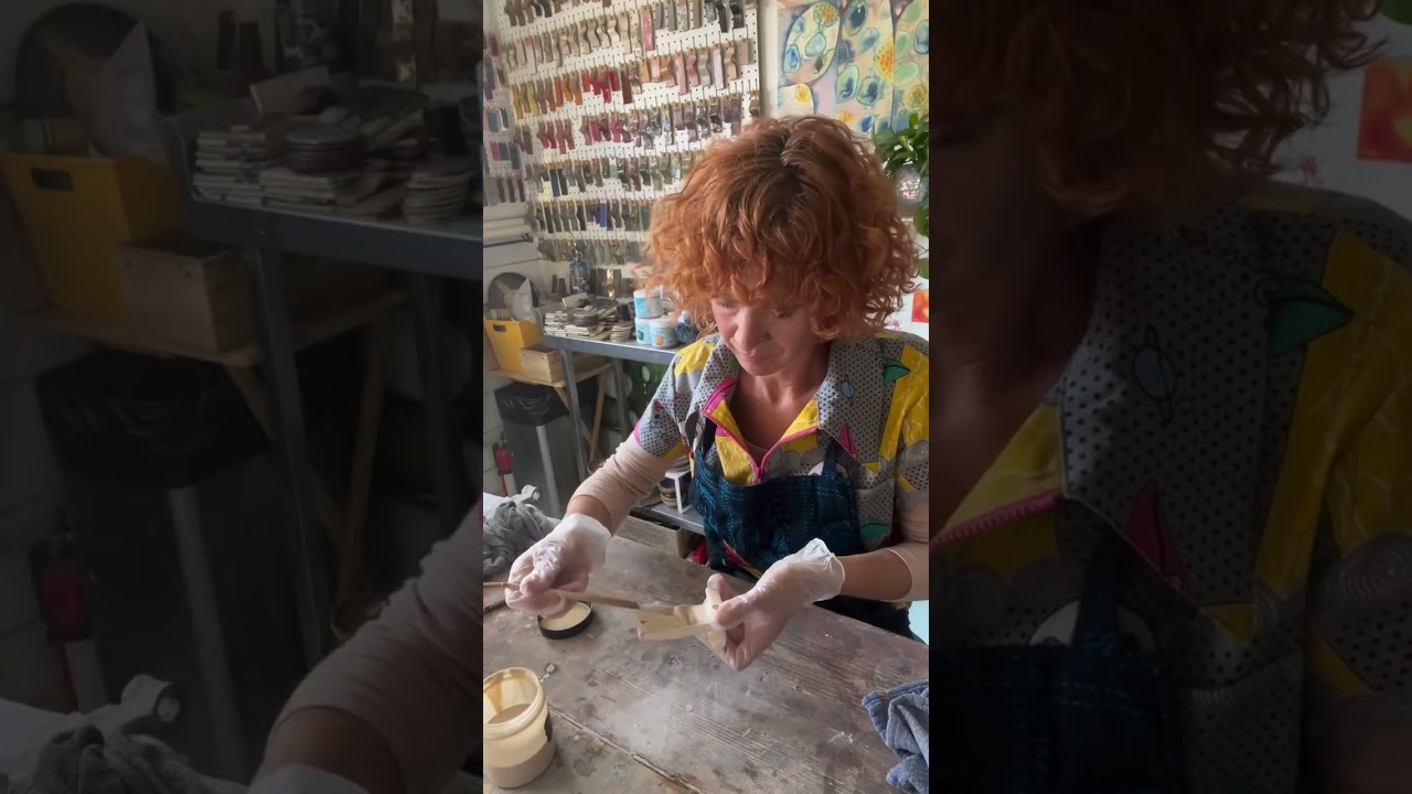 Glazing test tiles - lots of this happening at the moment… ✨ 