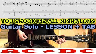 YOU SHOOK ME ALL NIGHT LONG AcDc GUITAR SOLO TAB COVER - Angus Young TABS TUTORIAL