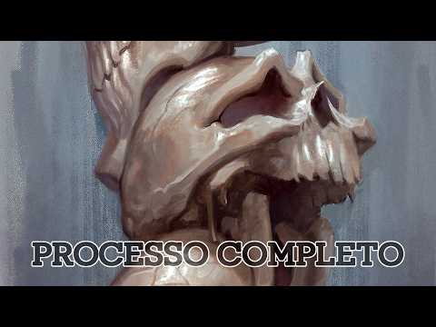 Caveiras: Processo de Pintura completo em tempo real