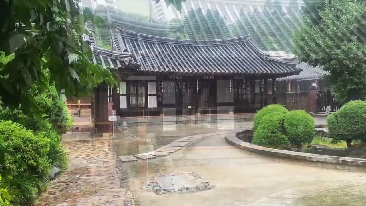 ☔💦한옥에 주룩주룩 폭우 쏟아지는 최고의 힐링 빗소리 8시간