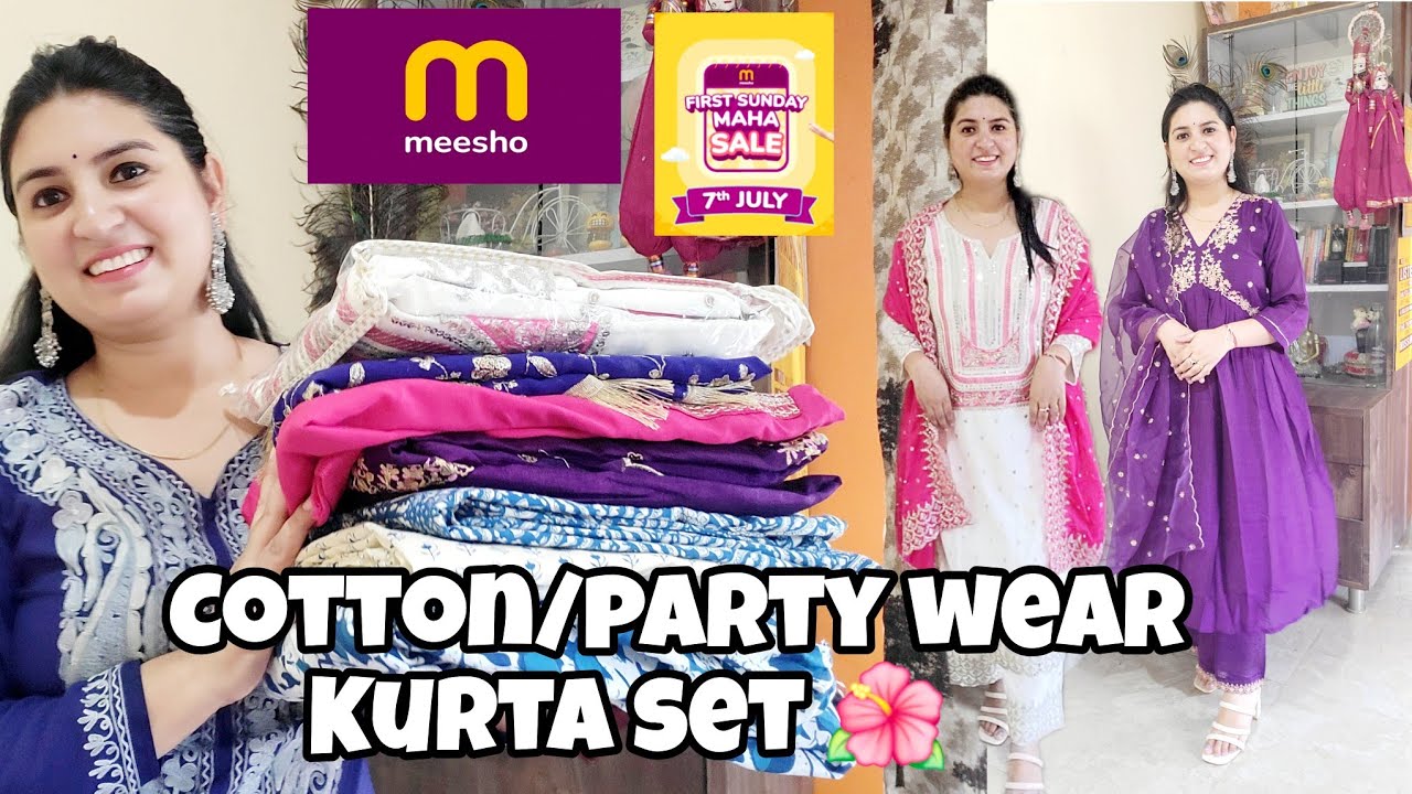 *huge* high quality Cotton/Party wear Kurta set from Meesho #meeshfinds ...