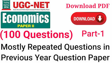 100 MCQs Economics mostly Asked Questions||Ugc net economics previous years question||Economics gk