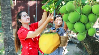 Crunchy Apple Mango season pick and cook soup with apple mango and marinate chili-salt for eating