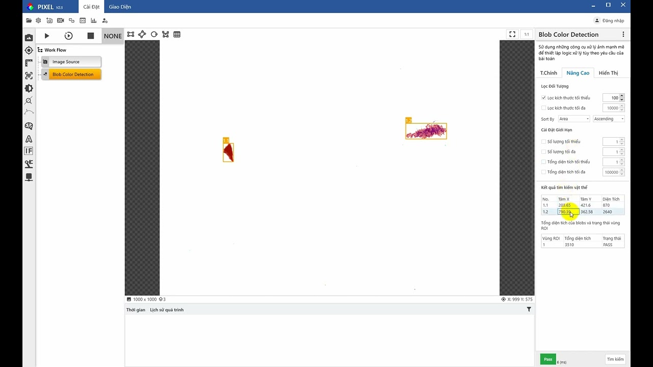 Vision Pixel: Blob Color Detection