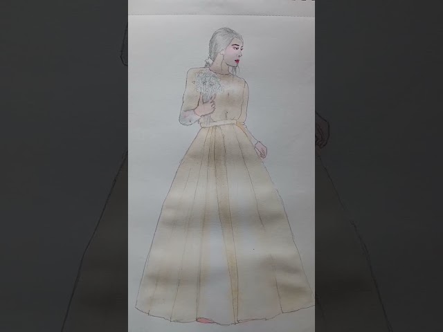 easy colourful dress design #drawing #art #artist #fashionart #short #shortvideo #artwork #fashion