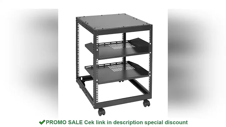 VEVOR 12U Open Frame Server Rack, 15''-40'' Adjustable Depth, Free Standing or Wall Mount Network Se