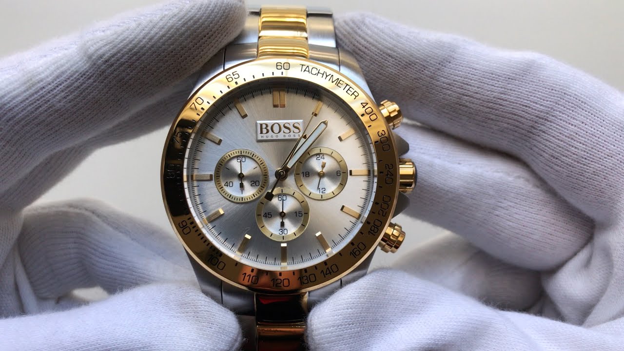 silver and gold hugo boss watch