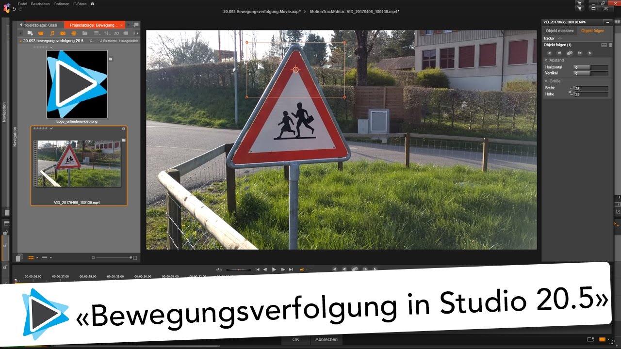 Bewegungsverfolgung in Pinnacle Studioi 20 5 Patch Video Tutorial Deutsch