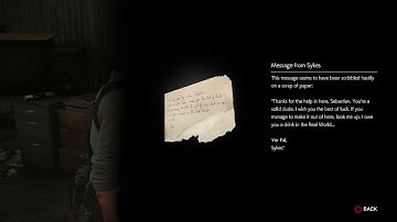 The Evil Within 2 - The Last Step: Message From Julian Sykes To Sebastian Before Pod Departure