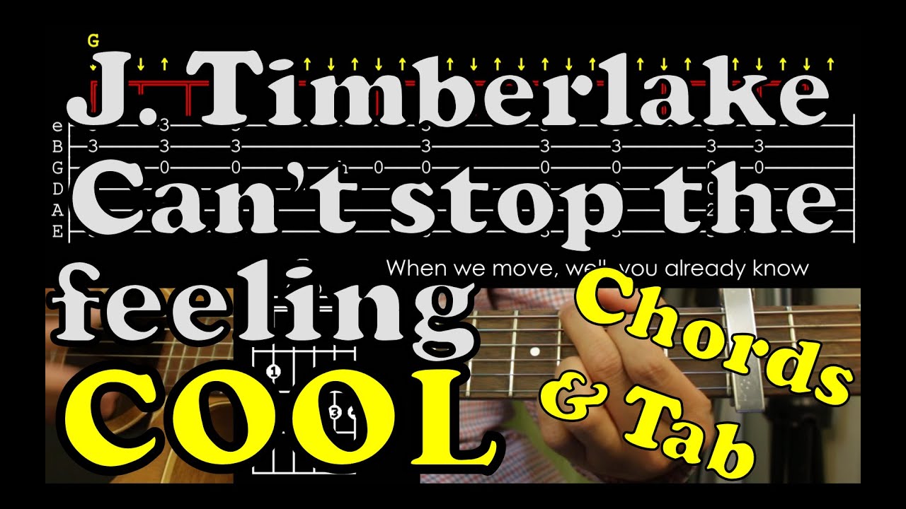 Can't stop the feeling Justin Timberlake guitar accord tab chord