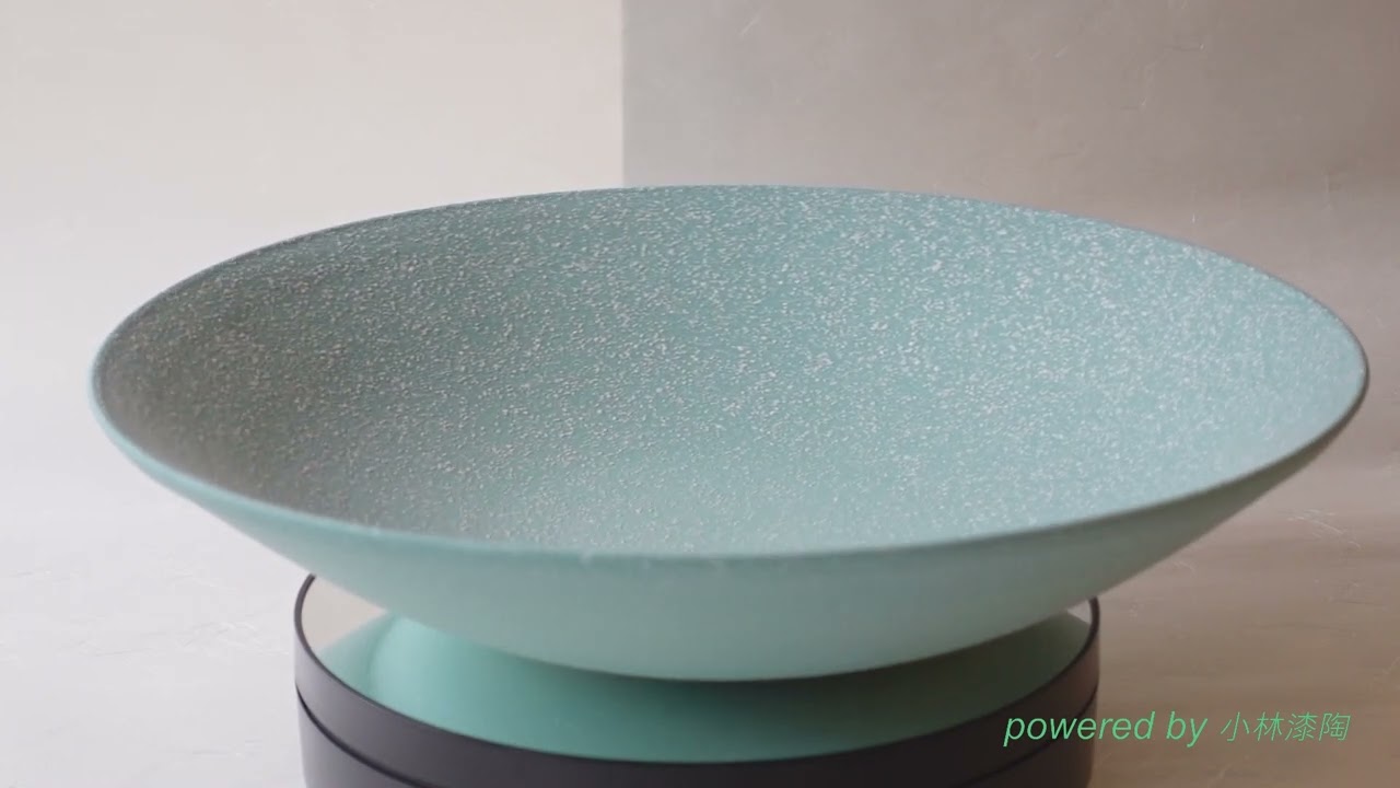 信楽焼 青緑釉 手づくり 水盤（花器）38cm 回してみました - YouTube