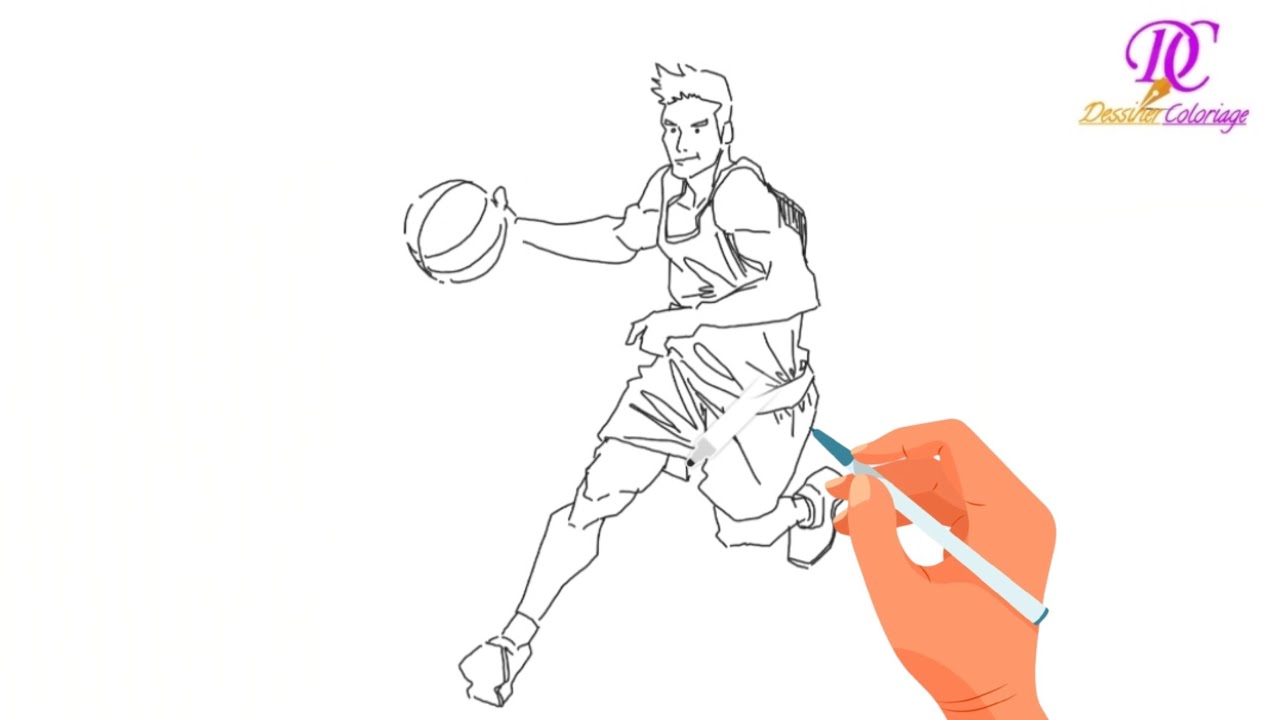 Comment dessiner un joueur de basket facile - YouTube