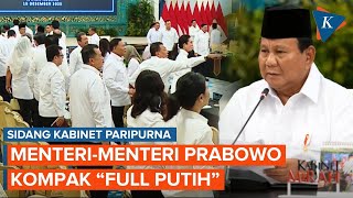 Potret Menteri-menteri Prabowo Kompak “Full Putih-Panjang” saat Sidang Kabinet