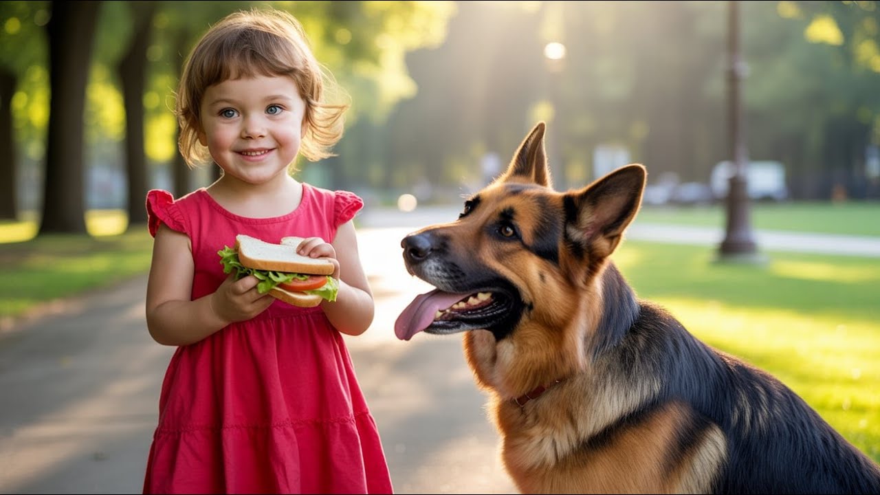 Маленькая девочка поделилась своим бутербродом с бродячей немецкой овчаркой. То, что произошло на...