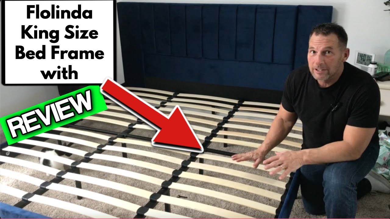 Flolinda King Size Bed Frame with Headboard YouTube