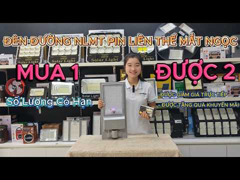 ĐÈN ĐƯỜNG NLMT PIN LIỀN THỂ MẮT NGỌC 500W VỎ NHÔM SIÊU SÁNG - MUA 1 ĐƯỢC 2 - SỐ LƯỢNG CÓ HẠN