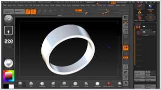 how to put stamp and text on ring in zbrush