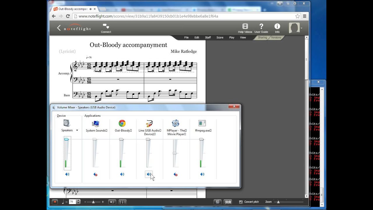 Noteflight Score Play back NoteFlight score and play along on keyboard (test demo) - YouTube