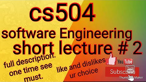 cs504  short lecture 2 .software engineering.
