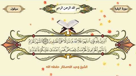 9   سورة البقرة آیت 191 الی 196