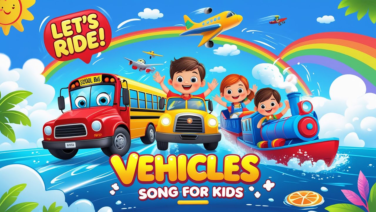 Let's Ride! 🚗🚂 ️ Bài Hát Phương Tiện Giao Thông Cho Bé | Vehicles Song ...