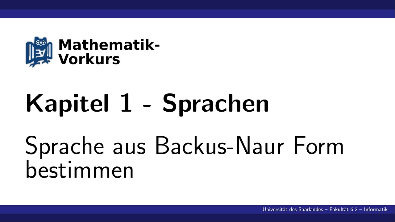 k1 sprache aus backus naur form bestimmen youtube backus naur form