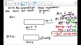 Multiplying polynomials word problem: Area