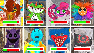 Poppy Playtime: Chapters 1, 2, 3, 4 - All Chase and Endings in BRIGHT Mode With HEALTHBARS