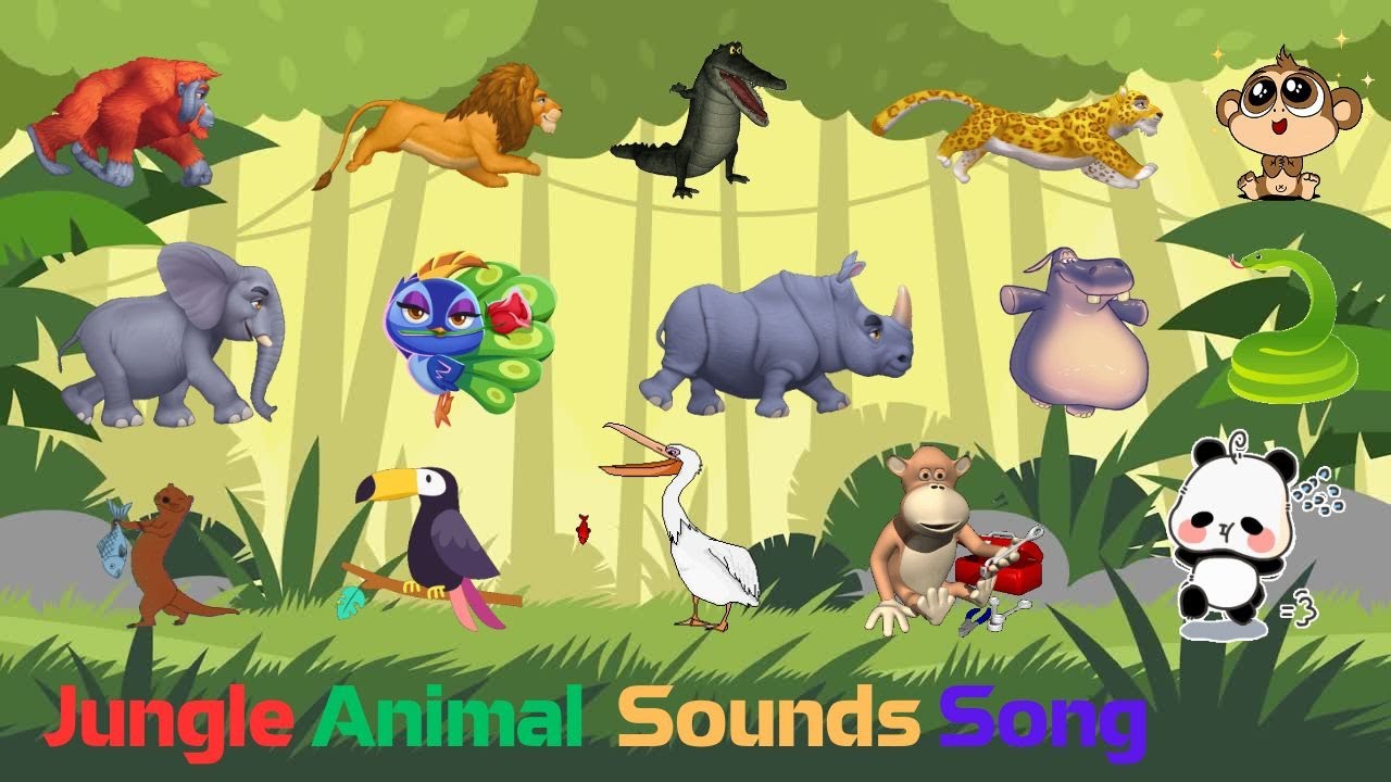 Jungle Animal Sounds Song N1T1 | Nursery Rhymes | Kids TV Education