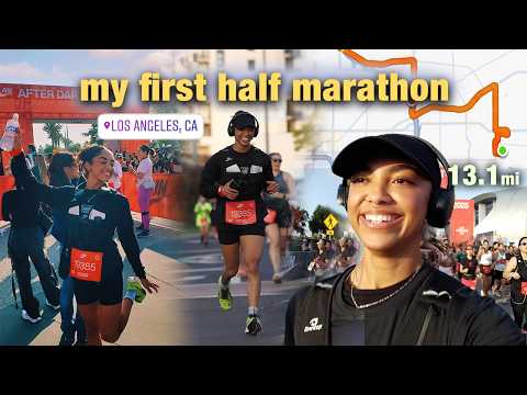 I RAN MY FIRST HALF MARATHON! Nike After Dark Tour LA Vlog