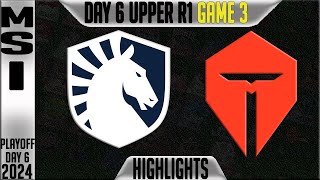 TL vs TES Highlights Game 3 | MSI 2024 Round 1 Knockouts Day 6 | Team Liquid vs TOP Esports G3