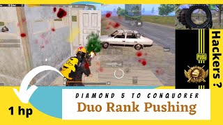 🇮🇳DAY 4-Diamond 5 to Conquerer 🔥DUO CONQUORER RANK PUSH🔥iQOO 7 | Hard Lobby | Season 19 Pubg hackers