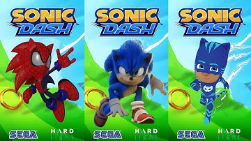 Tag with Ryan vs Sonic Dash vs Spiderhog Sonic Run - Movie Sonic vs PJ Masks Catboy vs Spider Sonic