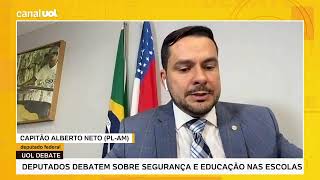 Sâmia debate com bolsonarista ao vivo na UOL sobre os ataques às escolas no Brasil.