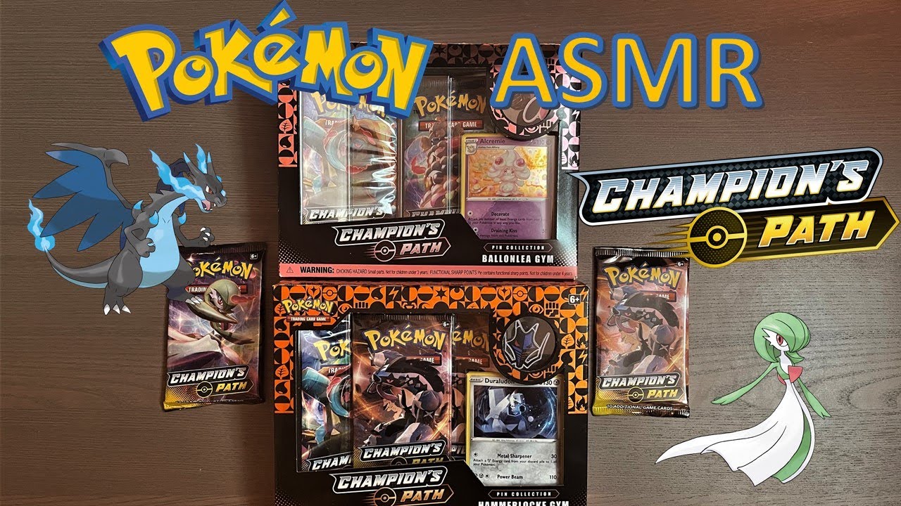 ASMR Opening Pokémon Card Packs | CHAMPIONS PATH PIN COLLECTION BOXES! (No Talking)